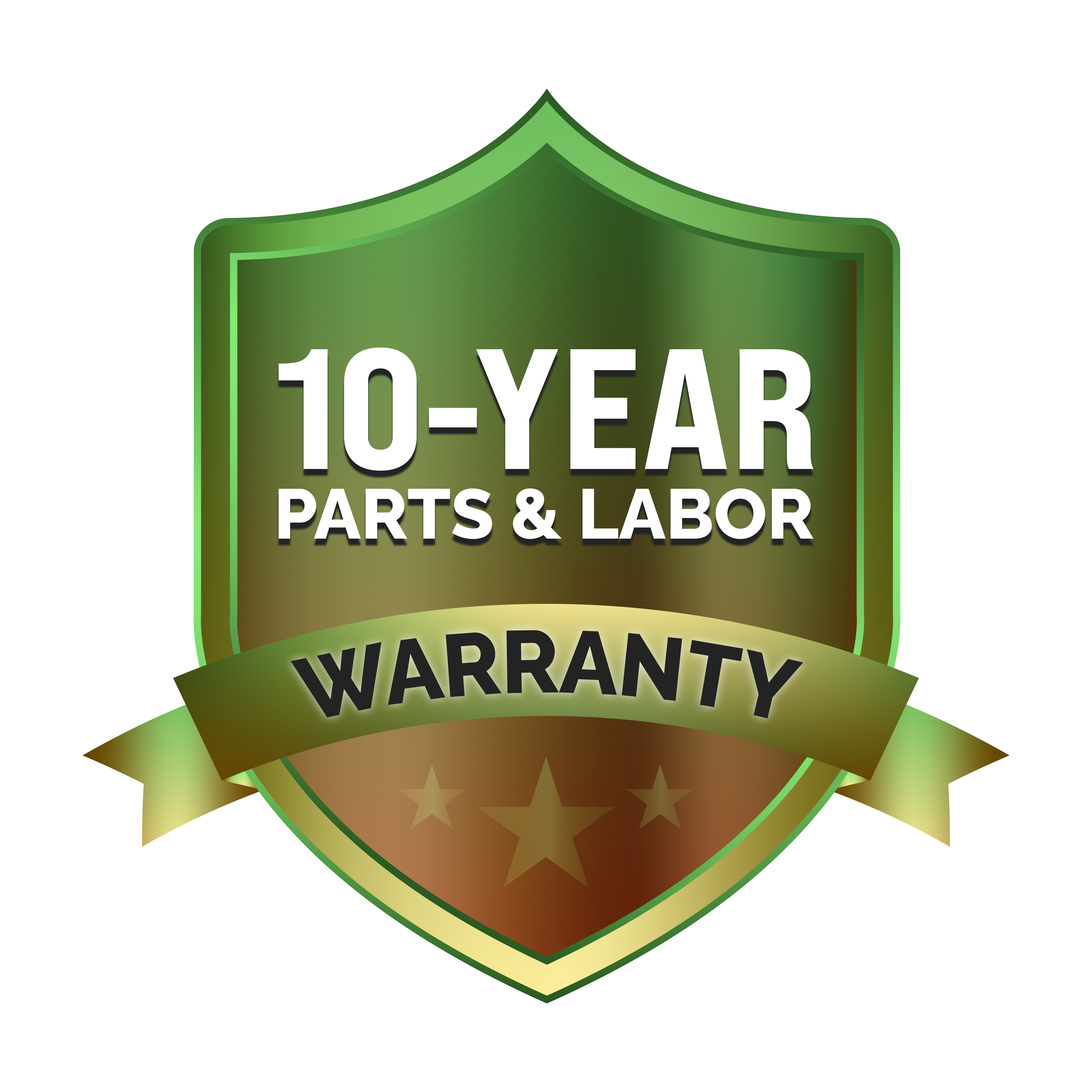10-Year Parts and Labor Warranty